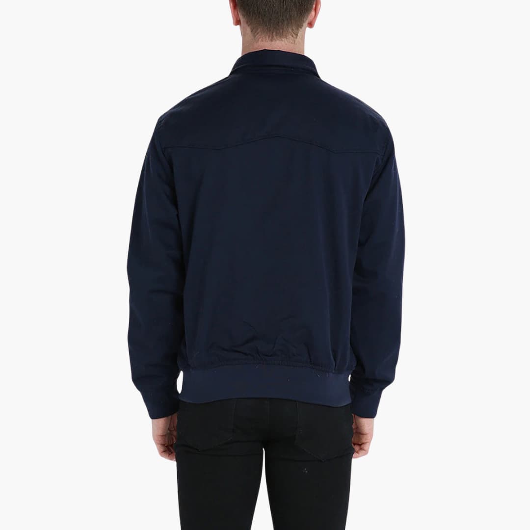 Men's jacket with ribbed cuffs - distinctive stand-up collar