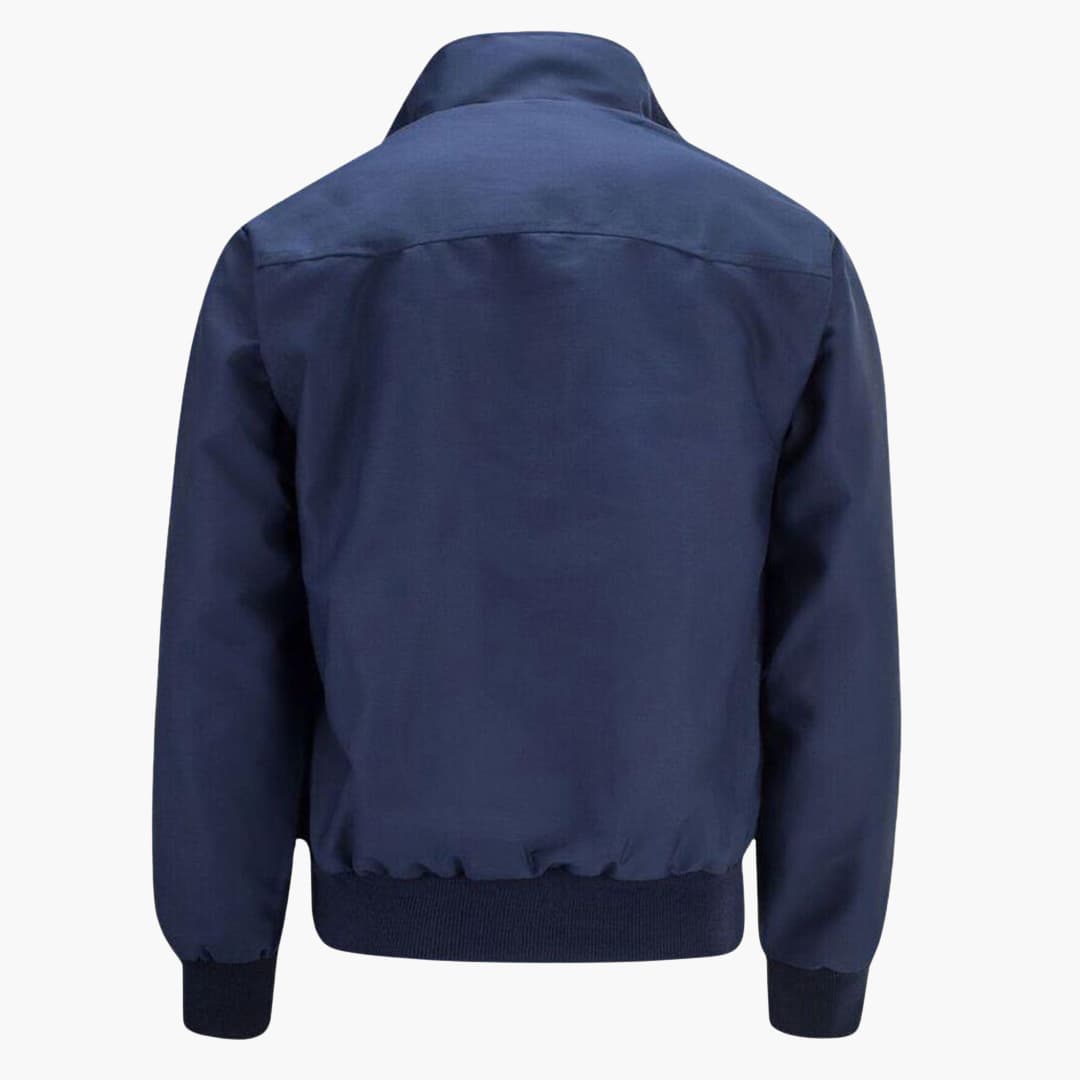 Men's jacket with ribbed cuffs - distinctive stand-up collar