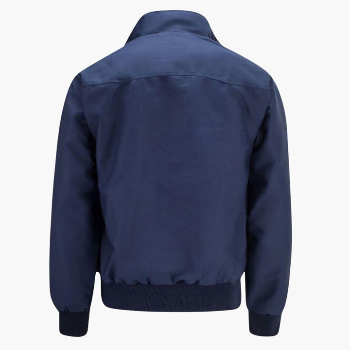 Men's jacket with ribbed cuffs - distinctive stand-up collar