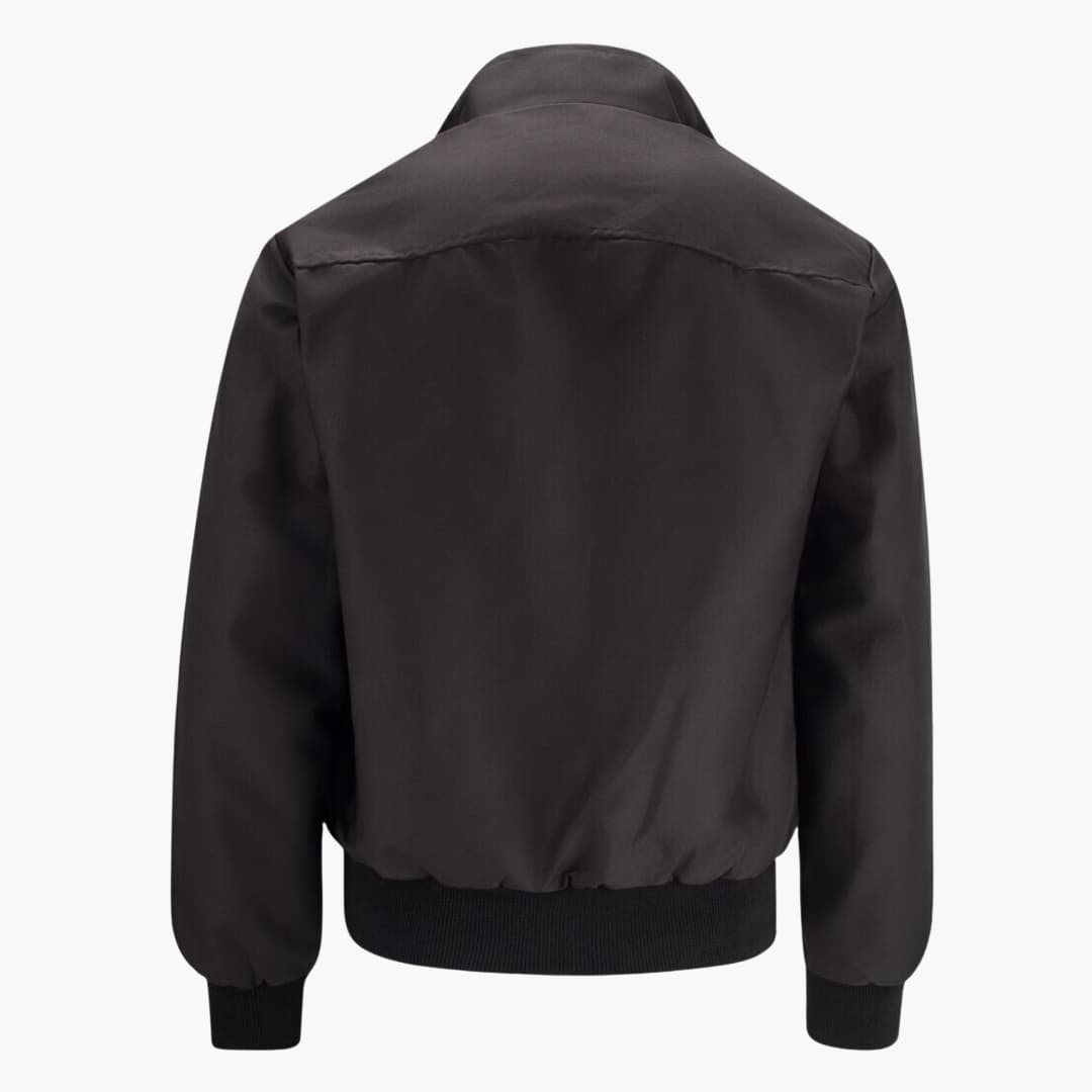 Men's jacket with ribbed cuffs - distinctive stand-up collar
