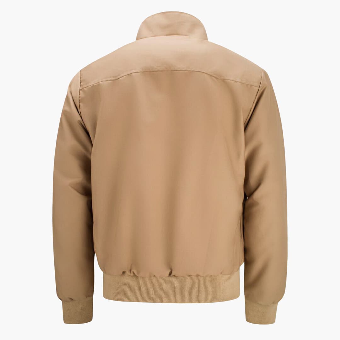 Men's jacket with ribbed cuffs - distinctive stand-up collar