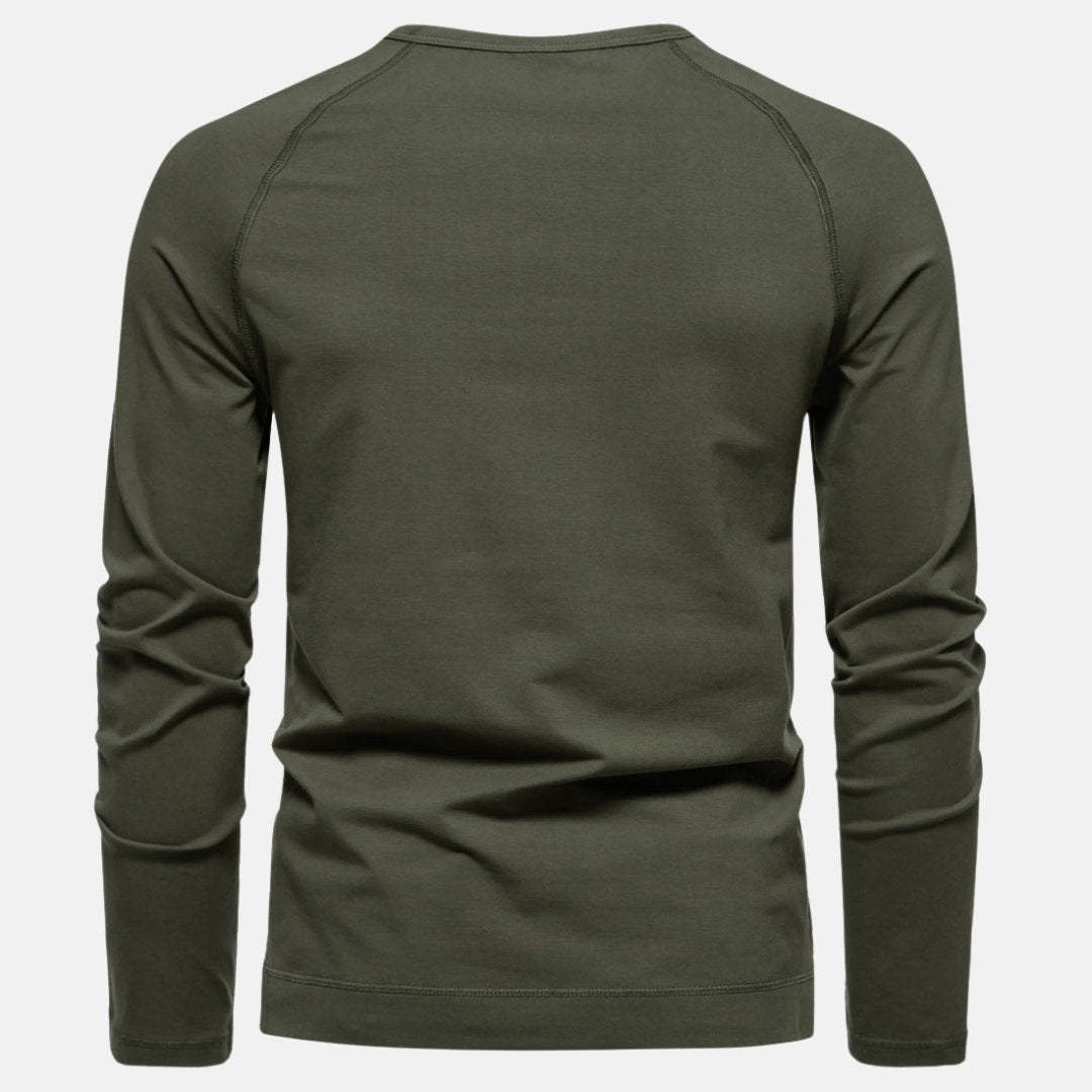 Men's Stylish T-Shirt with V-Neck and Buttons