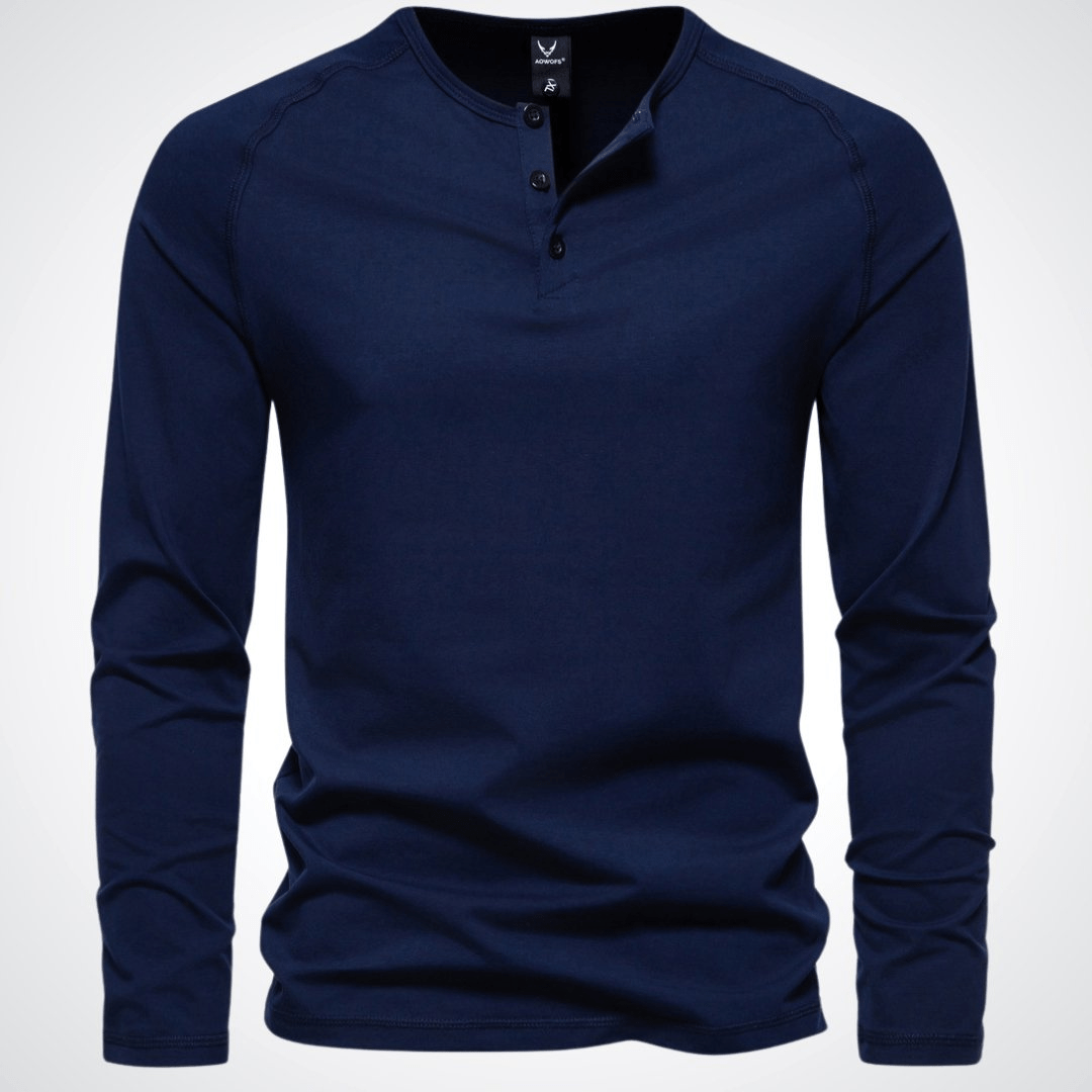 Men's Stylish T-Shirt with V-Neck and Buttons