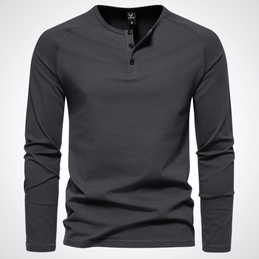 Men's Stylish T-Shirt with V-Neck and Buttons