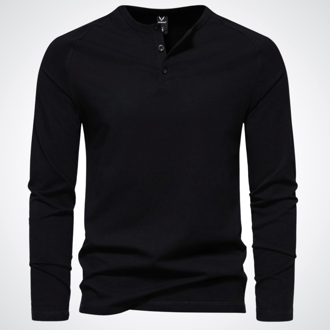 Men's Stylish T-Shirt with V-Neck and Buttons