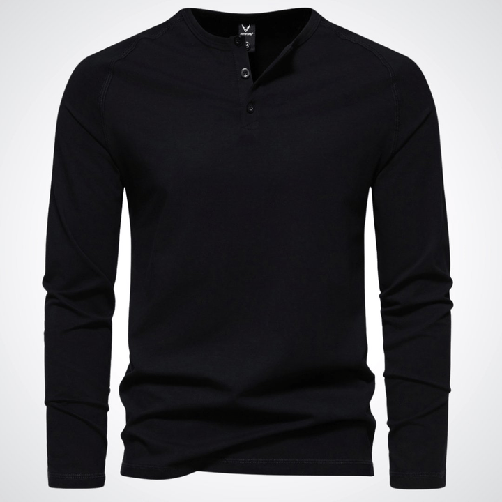 Men's Stylish T-Shirt with V-Neck and Buttons