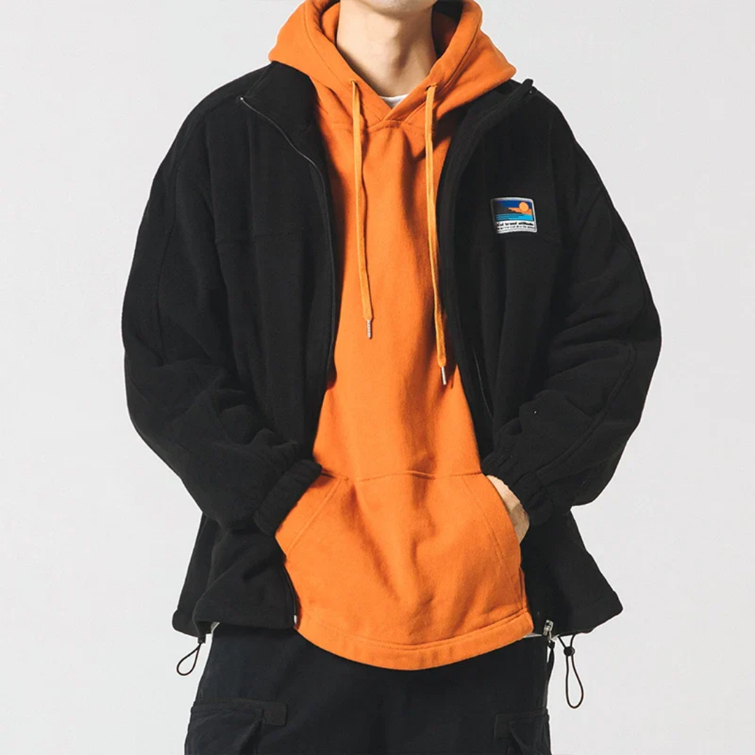 Men's Jacket Zip Down Fleece Outdoor