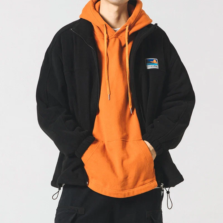 Men's Jacket Zip Down Fleece Outdoor