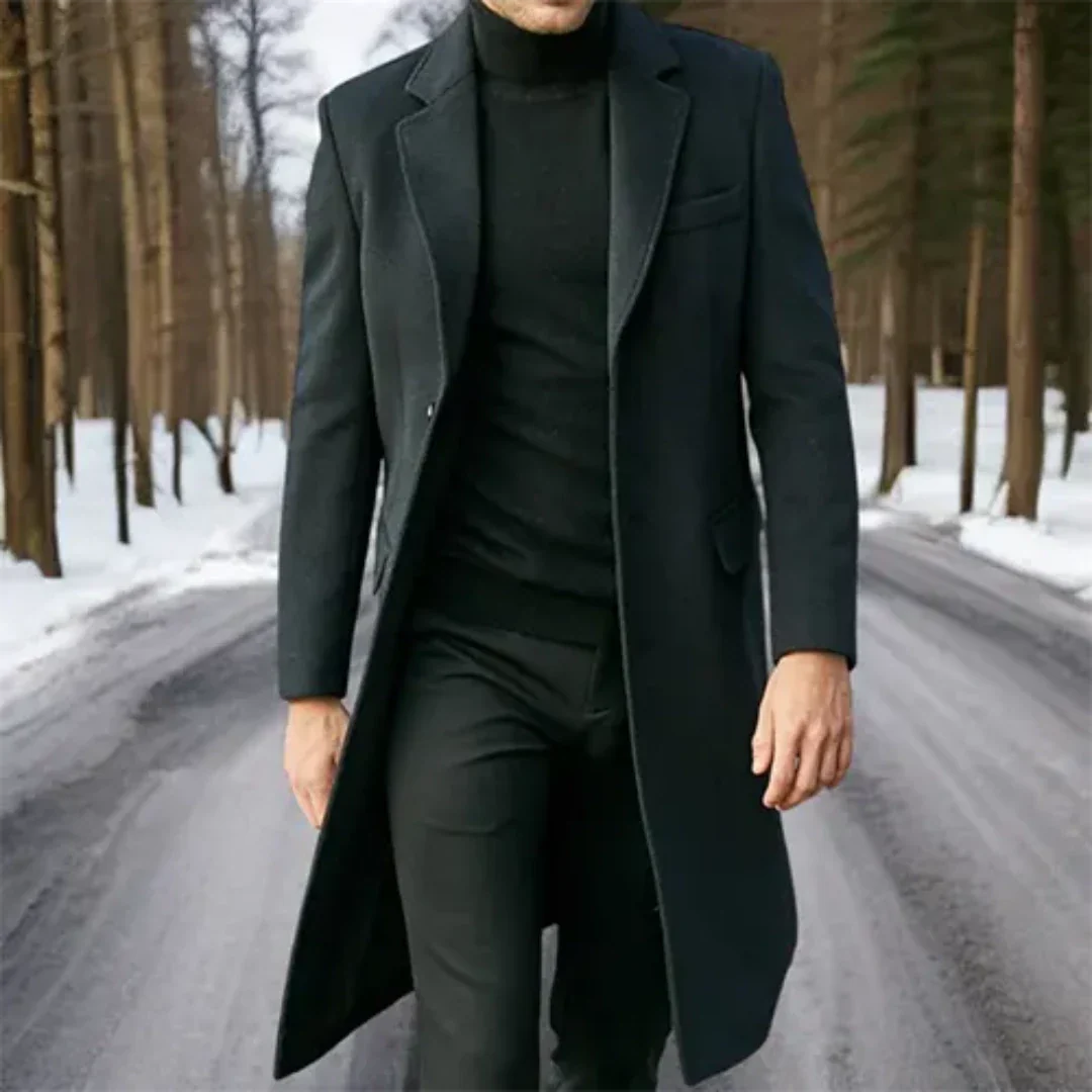 Manteau homme long en matière chaude de style classique