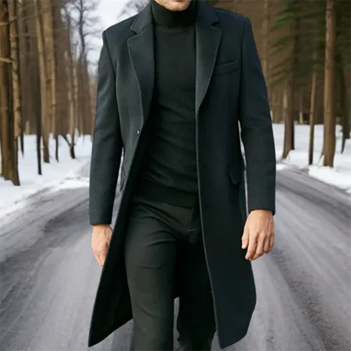 Manteau homme long en matière chaude de style classique