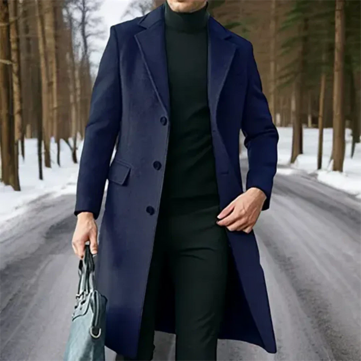 Manteau homme long en matière chaude de style classique