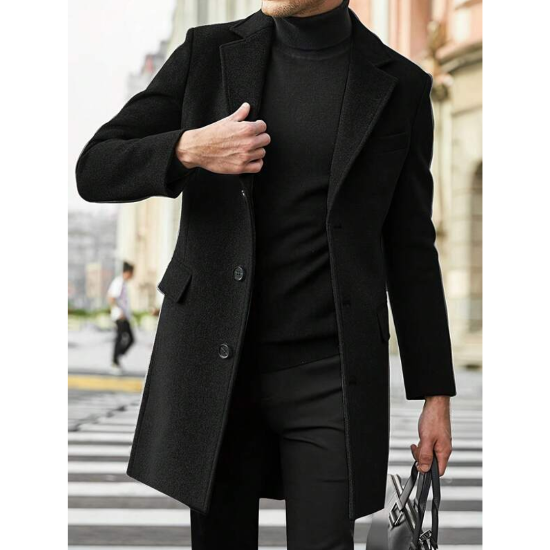 Manteau homme long en matière chaude de style classique