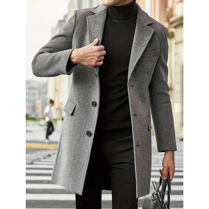 Manteau homme long en matière chaude de style classique