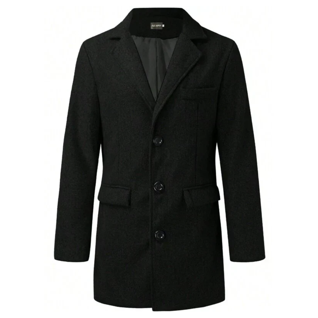 Manteau homme long en matière chaude de style classique