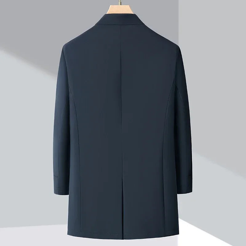 Herren Mantel Lang Daunen-Trenchcoat 1