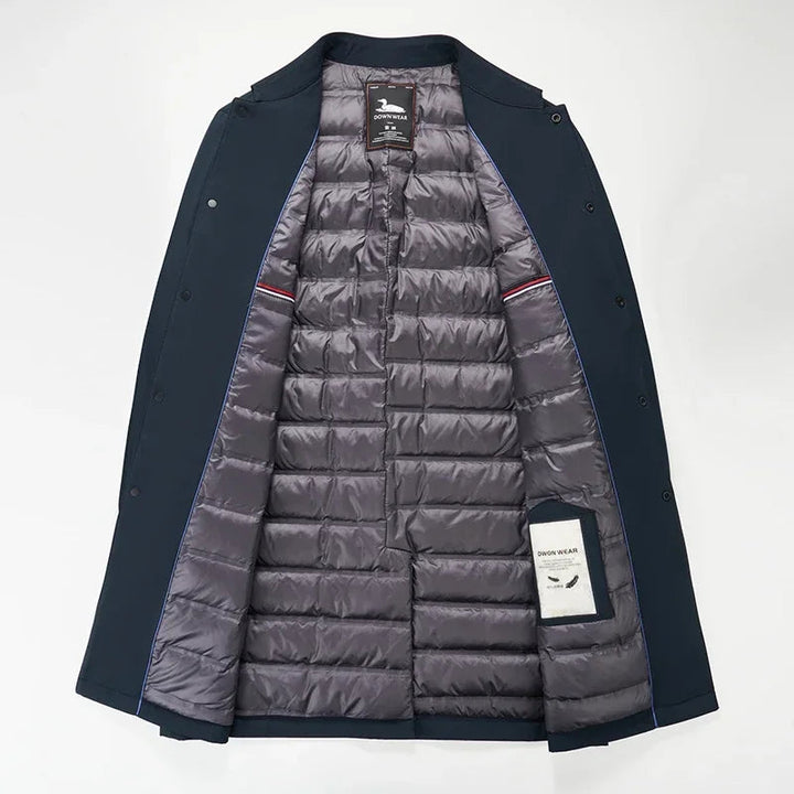 Herren Mantel Lang Daunen-Trenchcoat 4