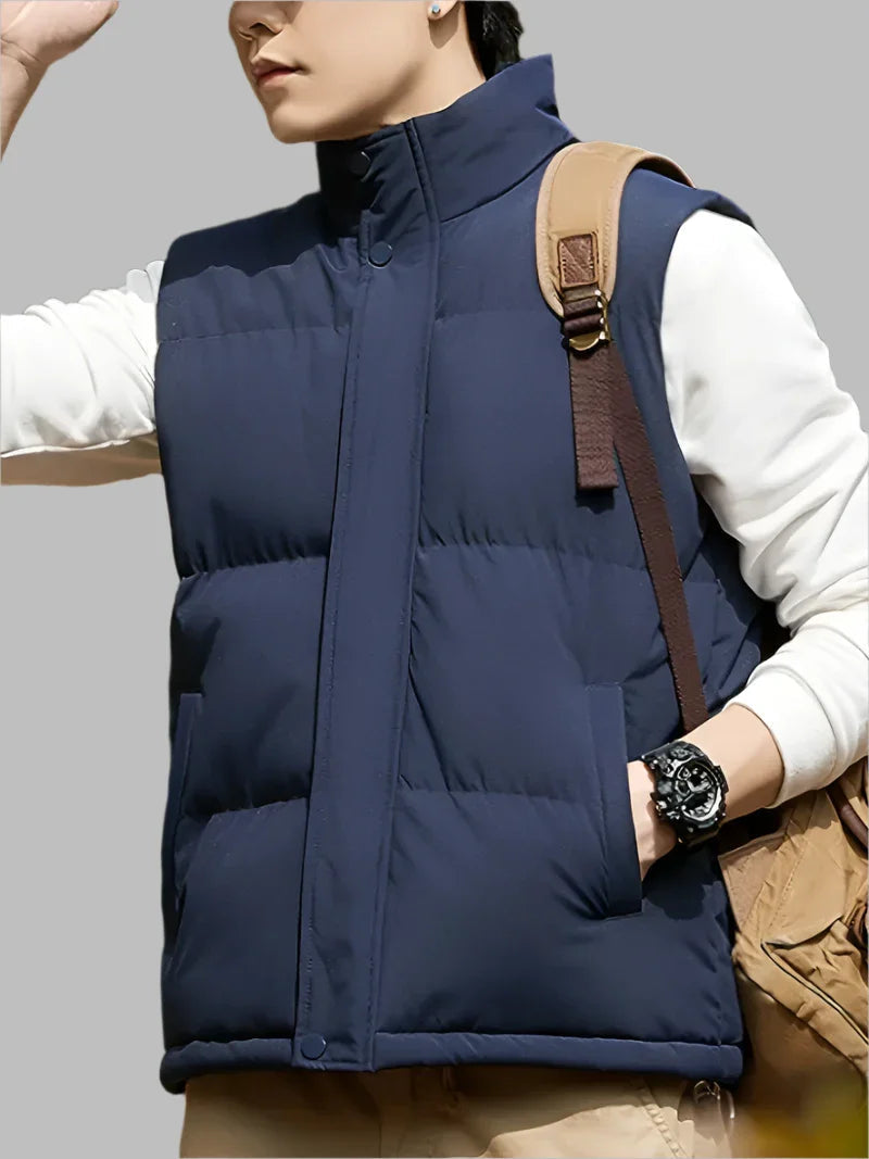 Men's Puffer Vest Lined Windproof Classic