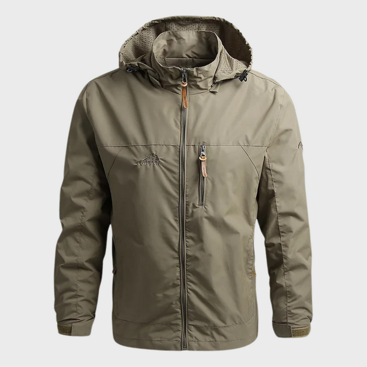 Men's Waterproof Breathable Rain Jacket with Hood for Outdoor Activities