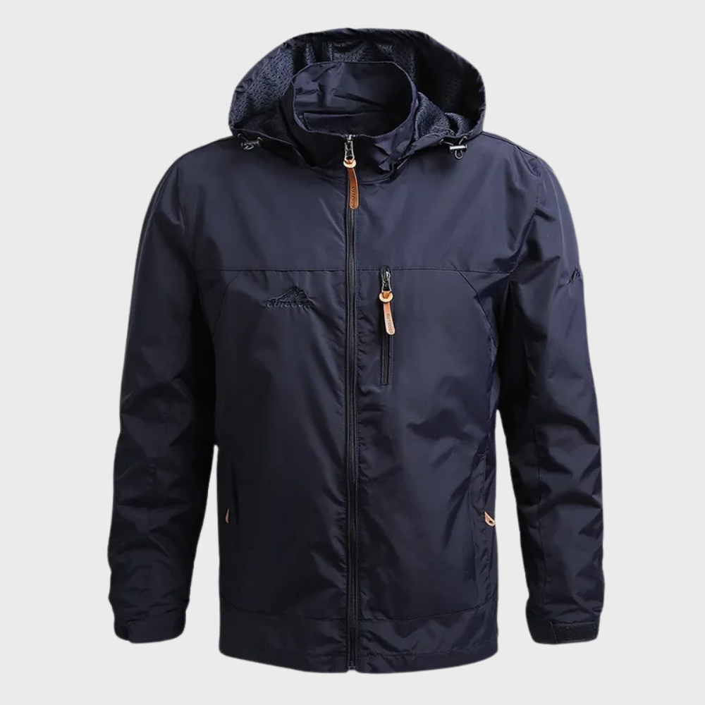 Men's Waterproof Breathable Rain Jacket with Hood for Outdoor Activities