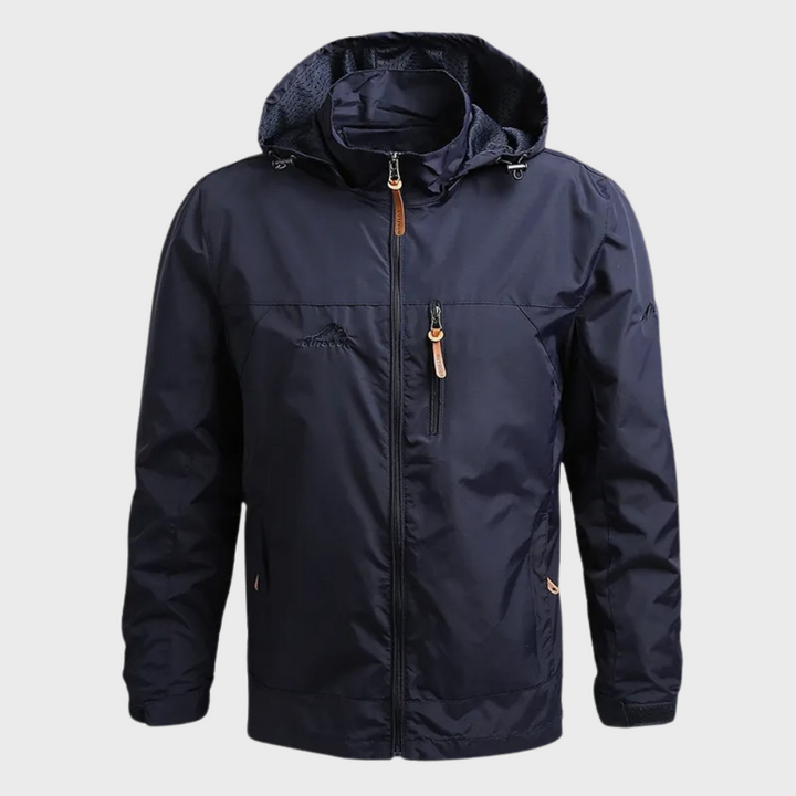 Men's Waterproof Breathable Rain Jacket with Hood for Outdoor Activities