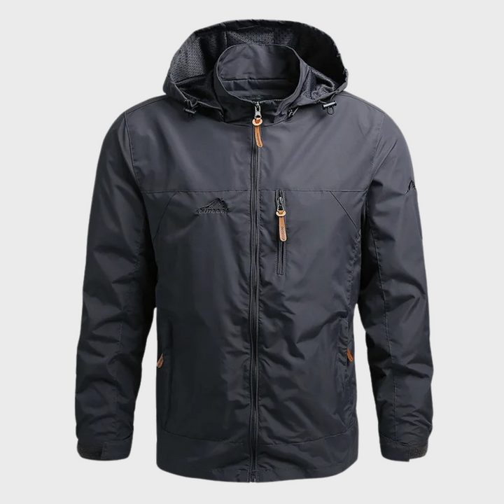 Men's Waterproof Breathable Rain Jacket with Hood for Outdoor Activities