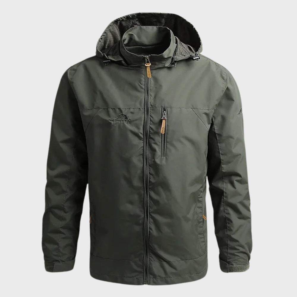 Men's Waterproof Breathable Rain Jacket with Hood for Outdoor Activities