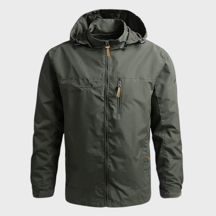 Men's Waterproof Breathable Rain Jacket with Hood for Outdoor Activities