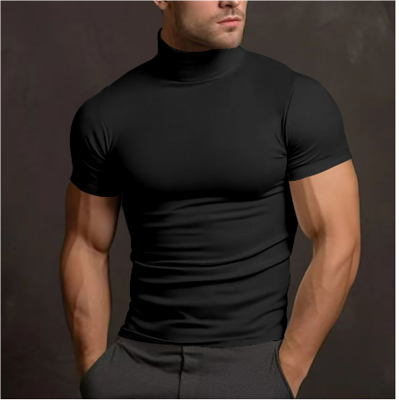 Men's Turtleneck Shirt - Cotton Fitted