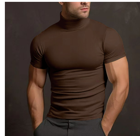 Men's Turtleneck Shirt - Cotton Fitted