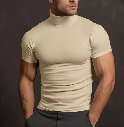 Men's Turtleneck Shirt - Cotton Fitted