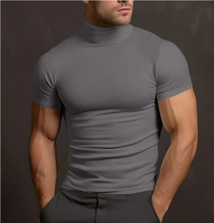 Men's Turtleneck Shirt - Cotton Fitted