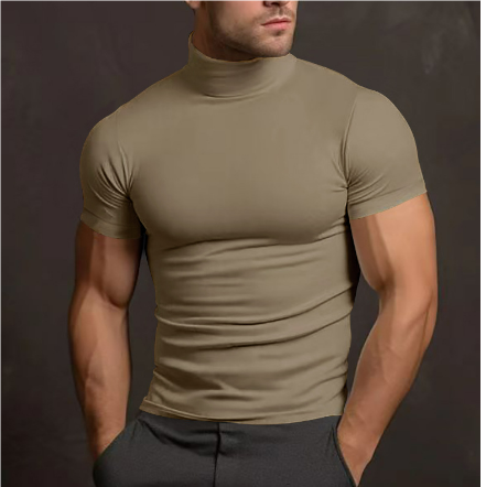 Men's Turtleneck Shirt - Cotton Fitted