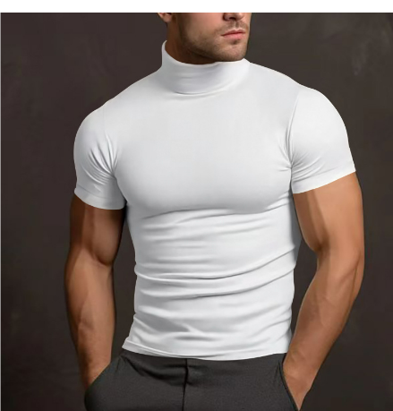 Men's Turtleneck Shirt - Cotton Fitted