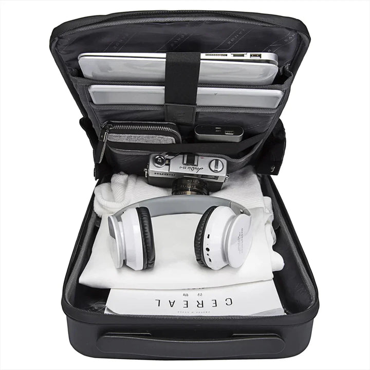 Men's Backpack Hardshell Stylish With Safety Lock and Charging Port