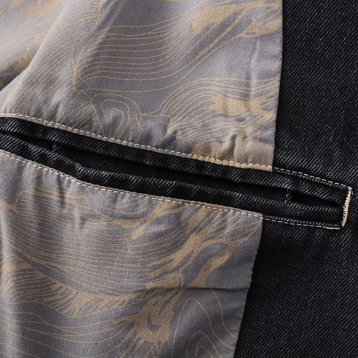 Men's Denim Blazer Casual Style with Practical Pockets