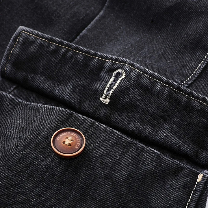 Men's Denim Blazer Casual Style with Practical Pockets