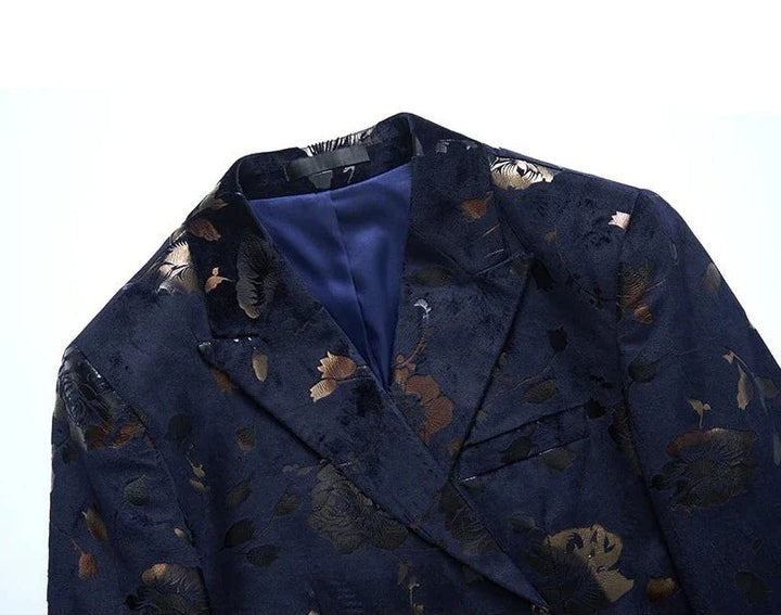 Men's Blazer Floral Design High-Quality Fabric Elegant Look