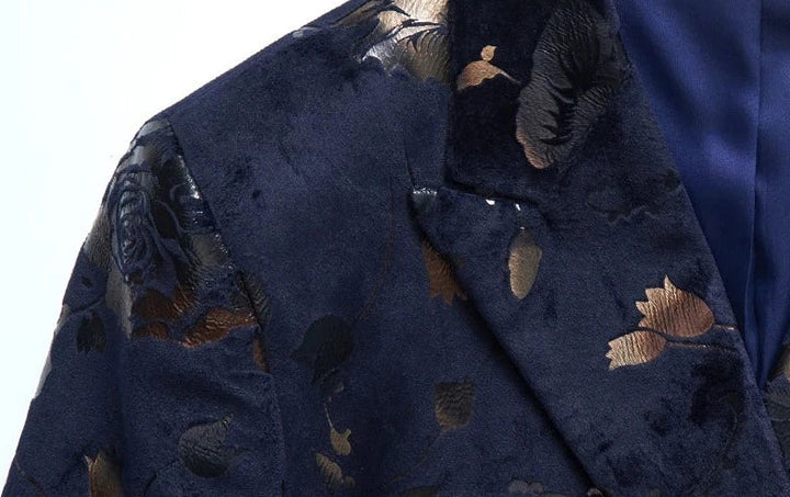 Men's Blazer Floral Design High-Quality Fabric Elegant Look