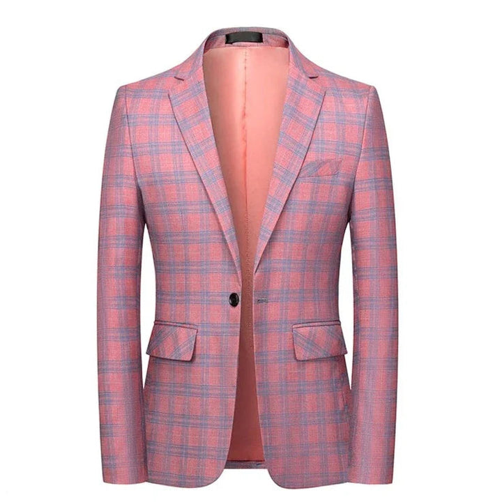 Men's Blazer Checkered Design Elegant Style