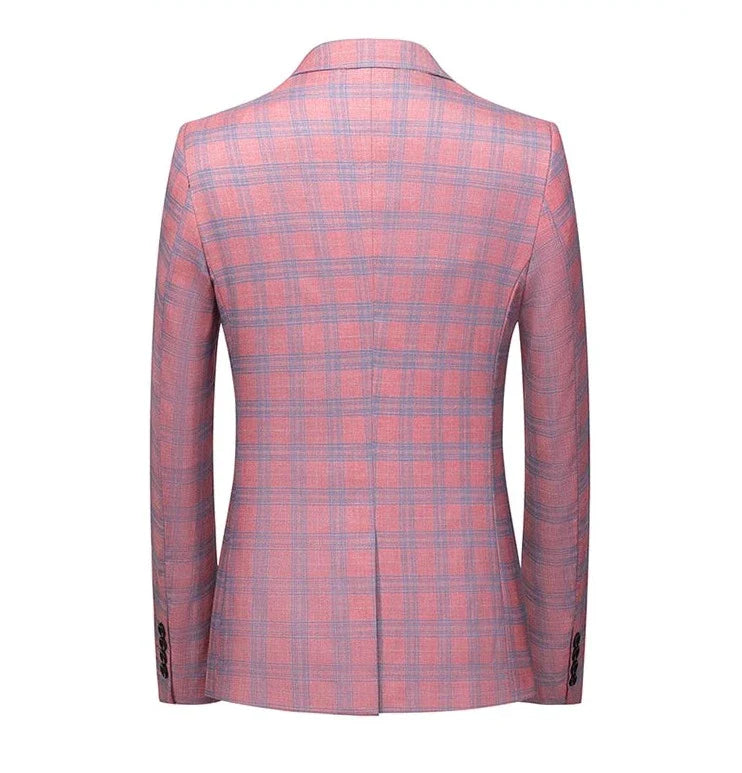 Men's Blazer Checkered Design Elegant Style