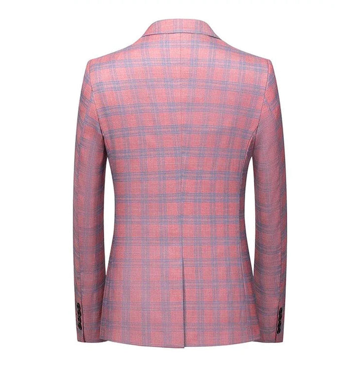 Men's Blazer Checkered Design Elegant Style