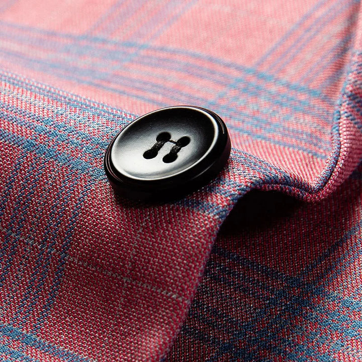 Men's Blazer Checkered Design Elegant Style