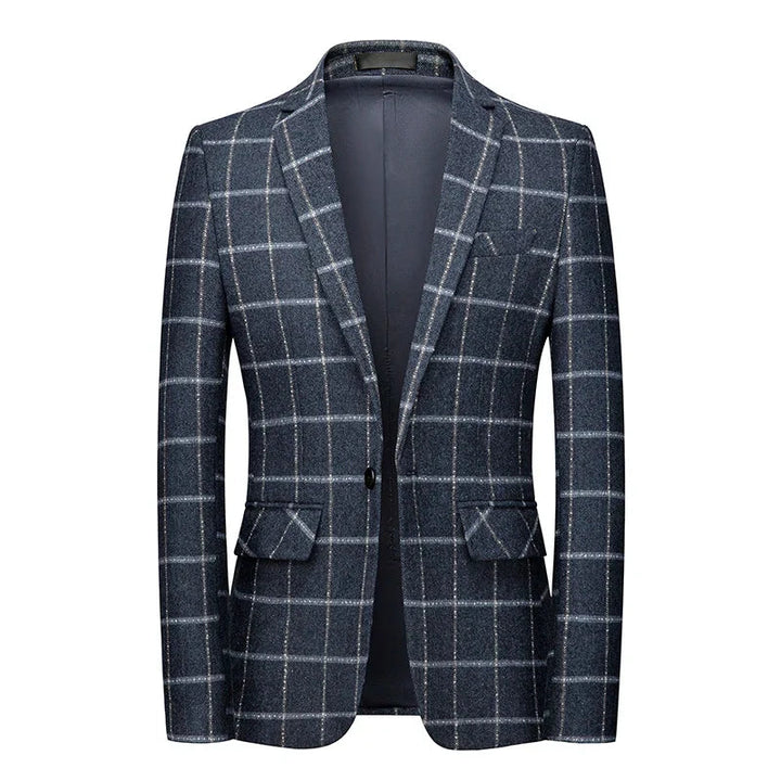 Men's Blazer Checkered Pattern High-Quality Elegant