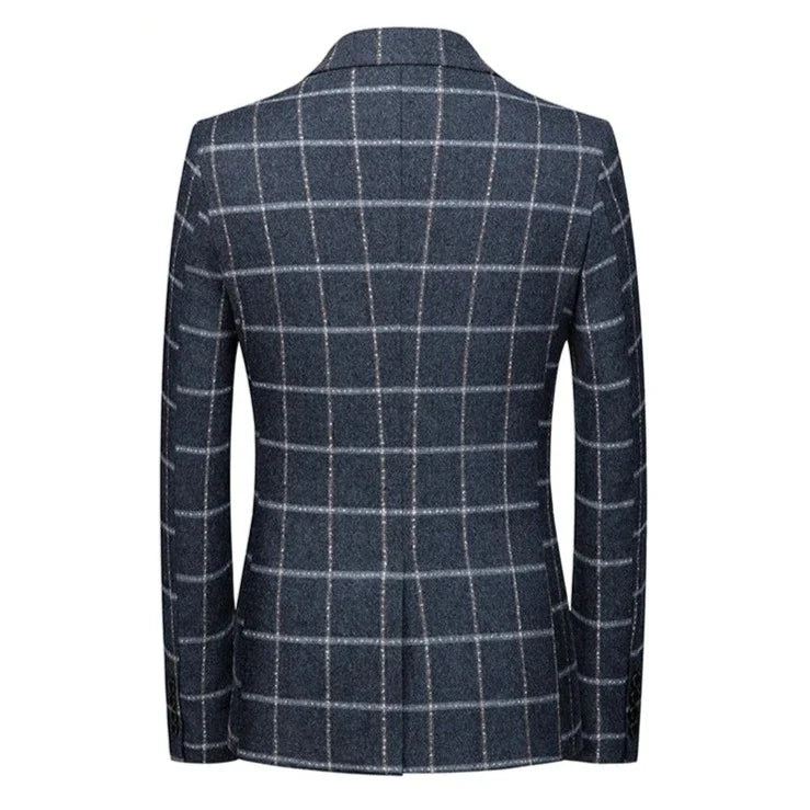 Men's Blazer Checkered Pattern High-Quality Elegant