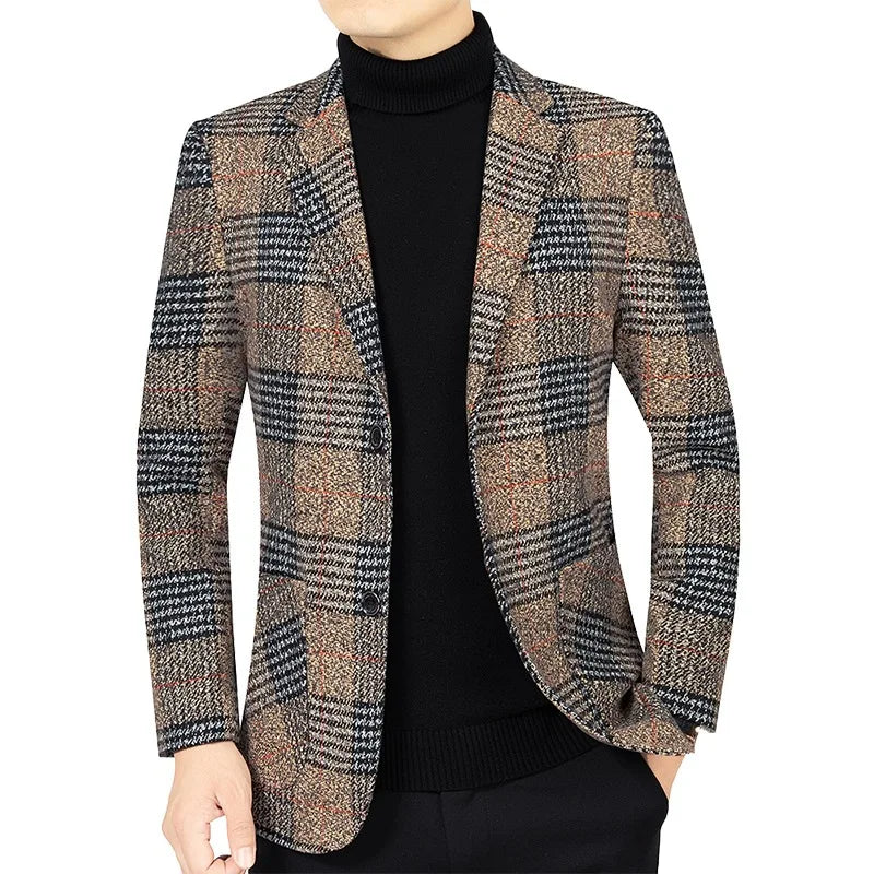 Men's Tweed Blazer Elegant Style