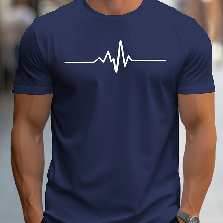 Men's Slim Fit T-Shirt with Heartbeat Print