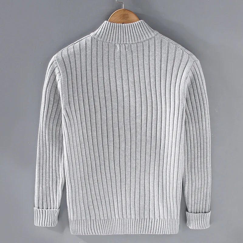 Herren Strickjacke Rippstrick mit Stehkragen – Elegante Cardigan für Vielseitige Looks 1