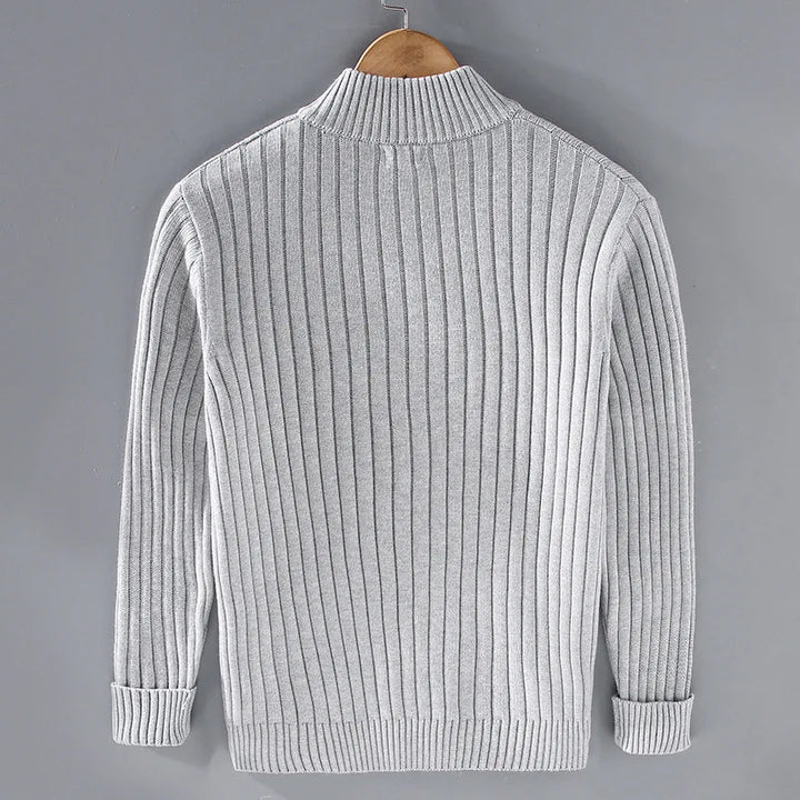 Herren Strickjacke Rippstrick mit Stehkragen – Elegante Cardigan für Vielseitige Looks 1