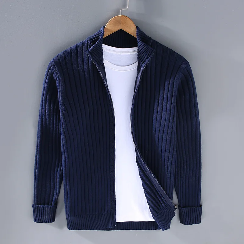 Herren Strickjacke Rippstrick mit Stehkragen – Elegante Cardigan für Vielseitige Looks 2