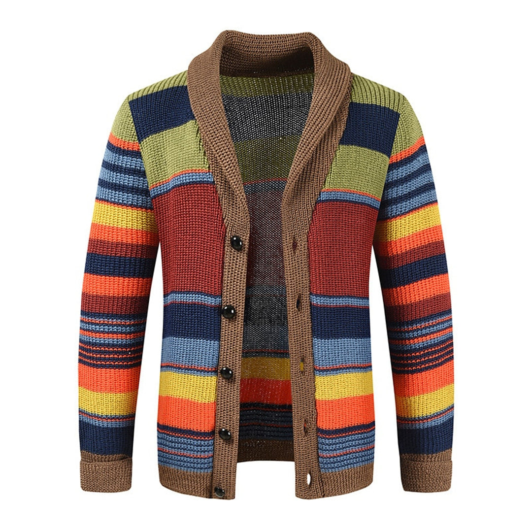 Herren Strickjacke Schalkragen Retro Cardigan Baumwolle 0